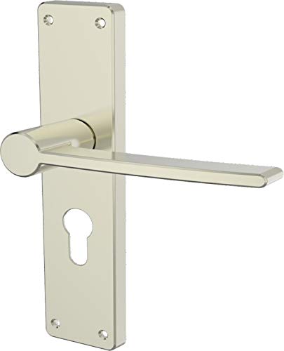 Godrej NEH 18, Door Handle with Lock Set, Satin Steel finish, 200mm